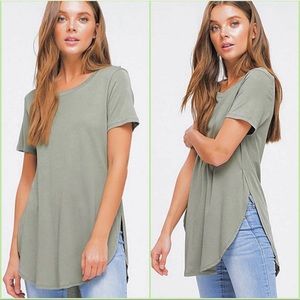 Side Slit Top/ Army Green / S-L